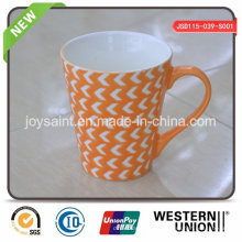 Orange Farbe Aufkleber Seide bedruckte Becher (JSD115-039-S001)